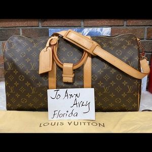 ‼️LV KEEPALL 45 BANDOLIER MONOGRAM‼️